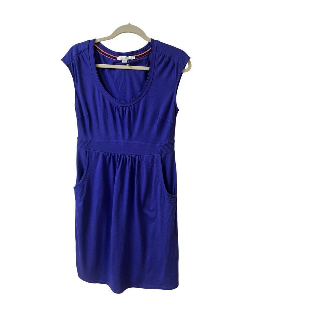 Boden knit summer dress purple/blue color scoop neck sz 6